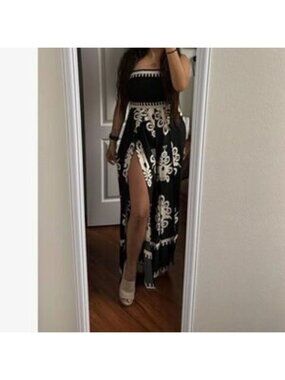 Boho print Smocked Wide Leg Jumpsuit